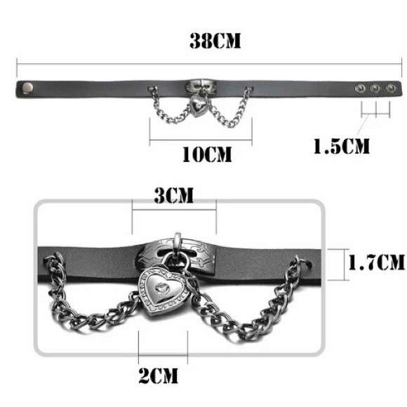 Heart Chains Choker Necklace Women Jewelry Punk Heart Dangle Pendant - Picture 5 of 5